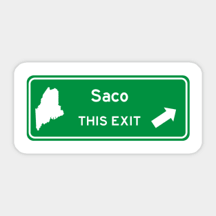 Saco, Maine Highway Exit Sign Sticker